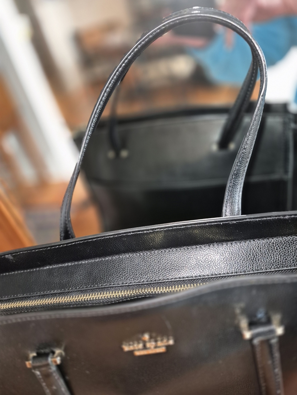 kate spade Black Pebbled Leather Satchel Geraldine-Patterson Ave. - Picture 7 of 11